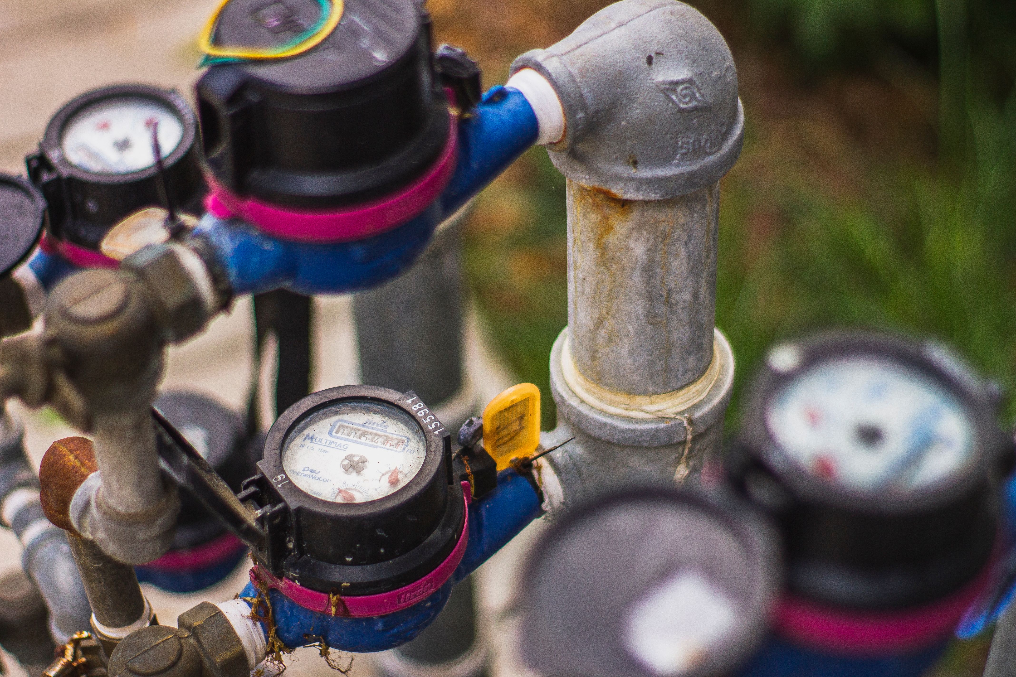 Compteur d'eau individuel en gros plan