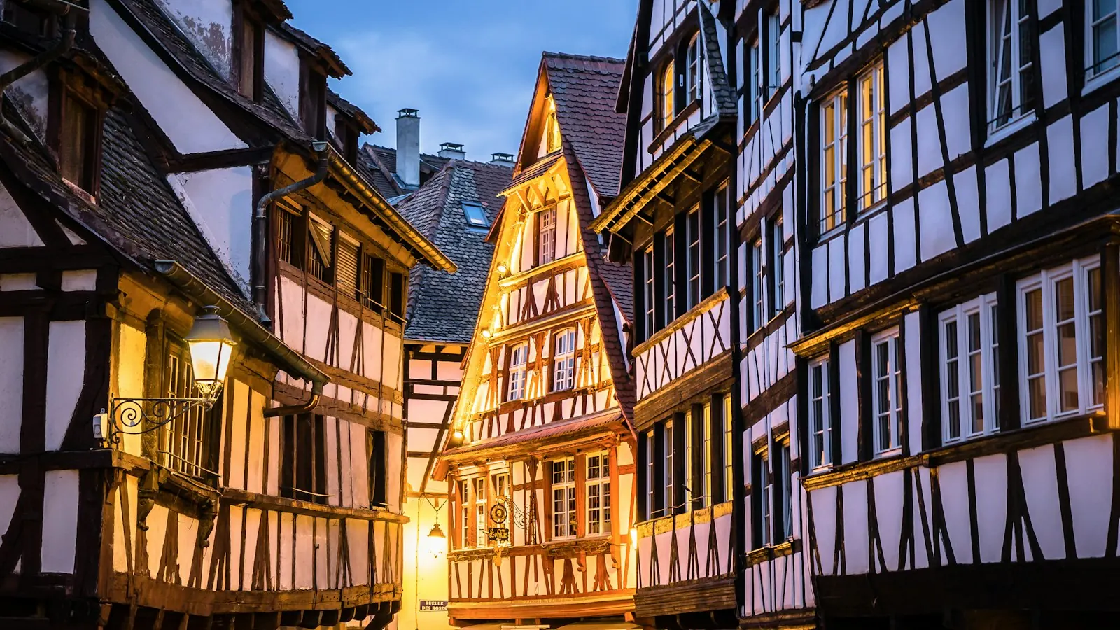 Rue de maisons à colombages à Strasbourg
